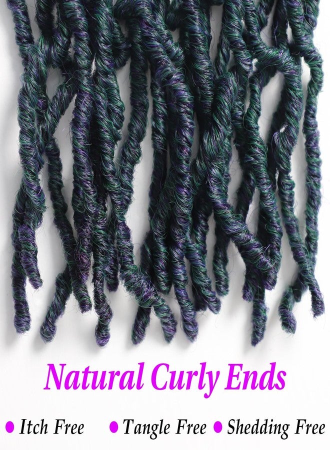 VIOLET 18 Inch Faux Locs Crochet Hair 6 Packs Soft Locs Crochet Hair M1B/Green Crochet Hair for Black Women Synthetic Crochet Braids Hair Extensions (18Inch, 6Packs, M1B/Green) - Image 5